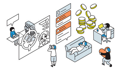 ゲーム配信を視聴する人々の図