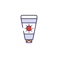 Sunscreen icon design with white background stock illustration