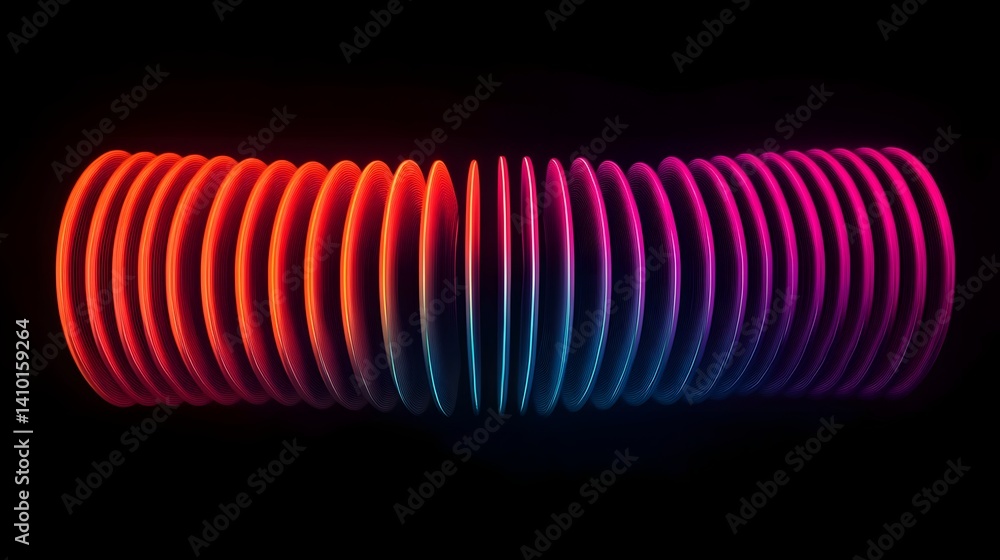 Aufkleber vibrant electro-magnetic wave patterns with spectrum color transition and glitch effect
