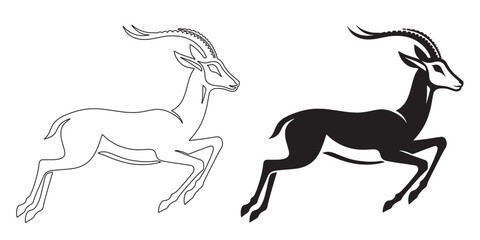Unique gazelle line art silhouette – ideal for rustic and eco-themed projects – gazelle silhouette – gazelle vector – gazelle illustration – minimalist gazelle outline – gazelle icon

