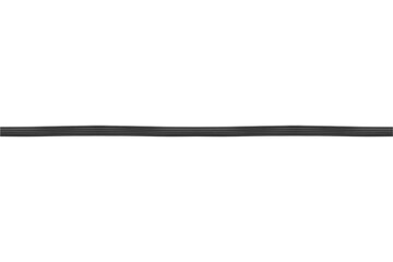 Black plastic cable is isolated. Close-up of a thin, slightly curved cables suitable for electronics or electricity.