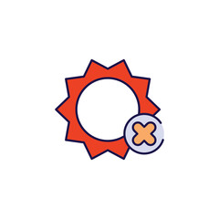 No Sun icon design with white background stock illustration