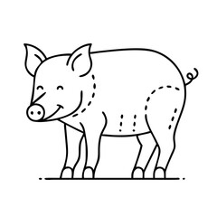 pig icon, pig vector illustration-simple illustration of pig, perfect for pig logos and icons