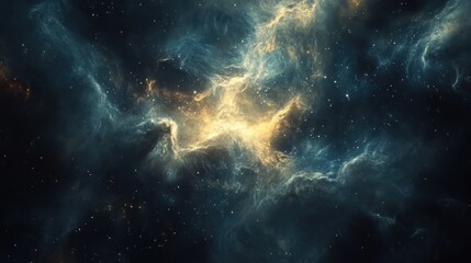 Fototapeta premium Cosmic Nebula: A Celestial Tapestry of Stars and Gas