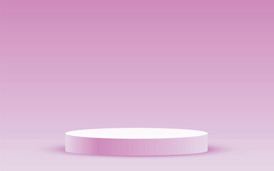A round, light purple or lavender pedestal with a white top, set against a gradient light purple background. Ideal for showcasing products or presentations with a soft and elegant touch.