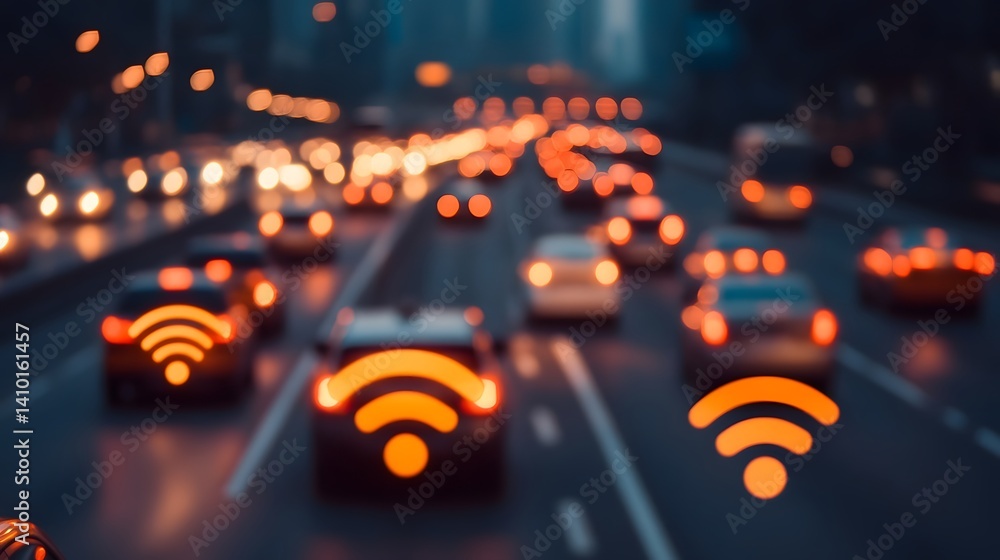 Aufkleber ai-powered smart city traffic optimization with connected vehicle network