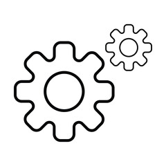 settings icon vector for any purposes, Simple Gear Icon Mechanical Cogwheel Symbol in Minimal Line Style