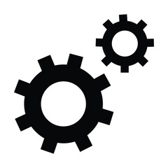 settings icon vector for any purposes, Simple Gear Icon Mechanical Cogwheel Symbol in Minimal Line Style