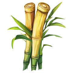 Fototapeta premium Sugar cane, fruit, plant, vector, transparent background