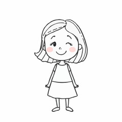 Girl playful winking against white background