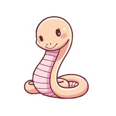 Fototapeta premium Cute pastel snake gentle friendly kawaii in relaxed pose