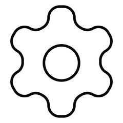 settings icon vector for any purposes, Simple Gear Icon Mechanical Cogwheel Symbol in Minimal Line Style