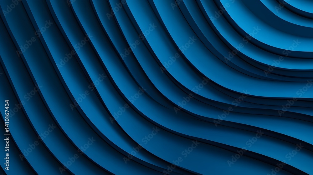 Aufkleber mesmerizing futuristic radial design with deep blue smooth gradient waves