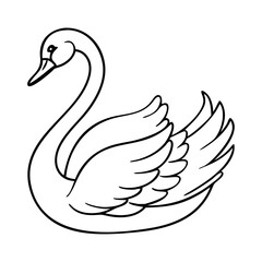 Fototapeta premium swan icon, swan vector illustration-simple illustration of swan, perfect for swan logos and icons