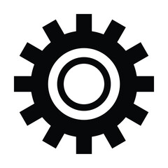 settings icon vector for any purposes, Simple Gear Icon Mechanical Cogwheel Symbol in Minimal Line Style