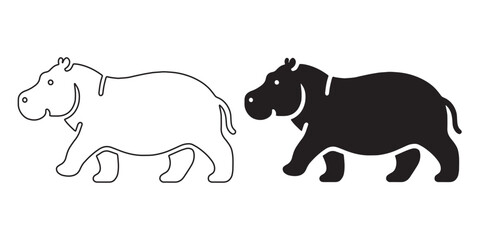Elegant hippo silhouette vector – perfect design for nature, wildlife, and branding – hippopotamus silhouette – hippo silhouette – hippopotamus vector – hippo outline

