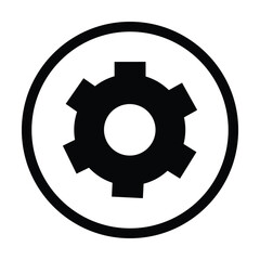 settings icon vector for any purposes, Simple Gear Icon Mechanical Cogwheel Symbol in Minimal Line Style