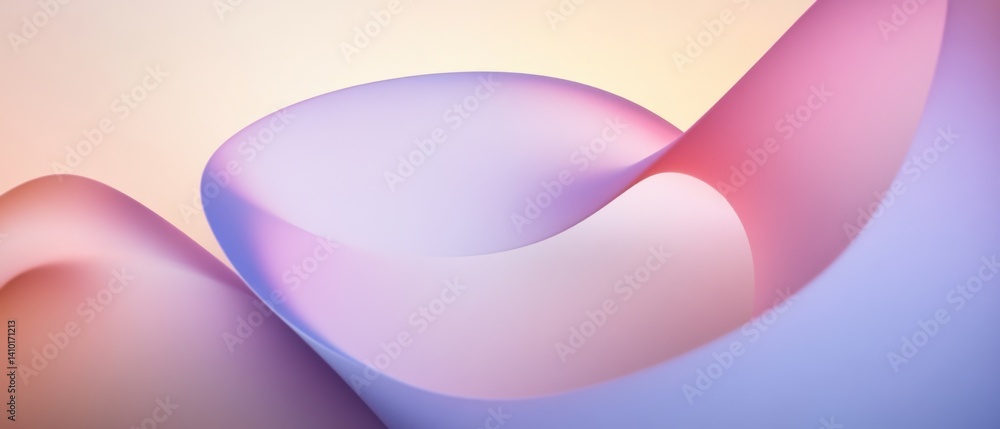 Poster abstract pastel paper waves with soft gradient colors, creating a modern and elegant background for 