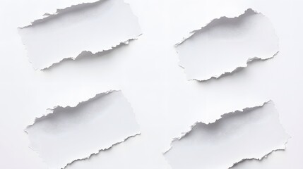 Obraz premium Torn White Paper Pieces Background Texture