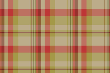 Painting vector plaid texture, uniform check pattern tartan. Tissue seamless fabric textile background in yellow and orange colors.