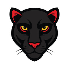 panther animal head logo vector art illustration