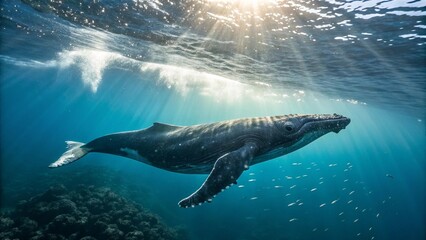 Fototapeta premium dolphin swimming in the water