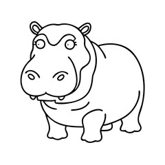 hippo icon, hippo vector illustration-simple illustration of hippo, perfect for hippo logos and icons