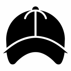 Isolated Black Baseball Cap Silhouette For Sportswear Fashion And Style Accessories Vector Illustration Design Symbol Headwear