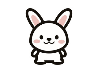 シンプルで可愛いうさぎのイラスト