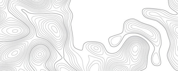 Fototapeta premium Abstract background wavy topographic line map. Contour geography map grid abstract backdrop. Seamless pattern and banner design. Modern and dynamic feel to topographic mapping vector illustration.