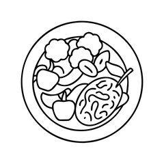 vegetable stir fry icon, vegetable stir fry vector illustration-simple illustration of vegetable stir fry, perfect for vegetable stir fry logos and icons