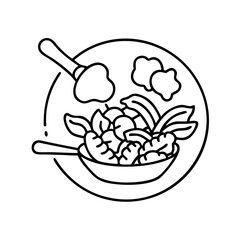 vegetable stir fry icon, vegetable stir fry vector illustration-simple illustration of vegetable stir fry, perfect for vegetable stir fry logos and icons