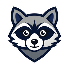 raccoon animal head mascot logo vector art illustration