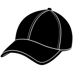 Silhouette Illustration Of A Baseball Cap Simple Clothing Fashion Accessory Graphic Element For Apparel Branding And Sports Merchandise Design Projects