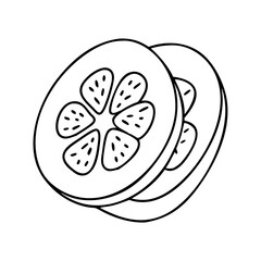 cucumber slice icon, cucumber slice vector illustration-simple illustration of cucumber slice, perfect for cucumber slice logos and icons