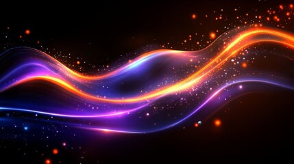 Obraz premium Neon lines, circuit board, motion blur.