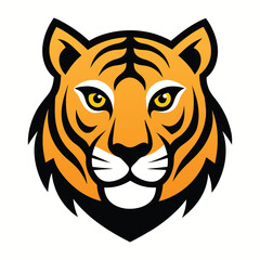 tiger animal head logo vector art illustration