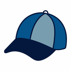 Baseball Cap Vector Illustration In Blue Tones Sports Headwear Design For Fashion And Style With Elegant Outlines