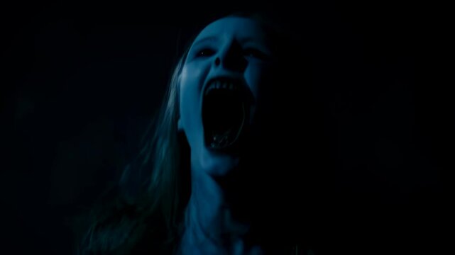 Nightmare encounter: creepy ghost screamer causes terrifying jumpscare in dark forest
