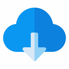 Blue Cloud Computing Concept With Download Arrow For Technology Solutions And Data Storage Applications Shows Modern Design