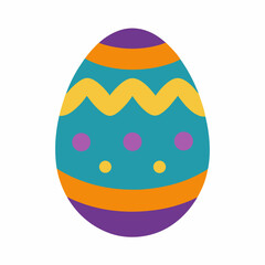 Colorful Decorated Easter Egg Illustration With Purple Orange Yellow And Turquoise Design For Spring Holiday Celebrations
