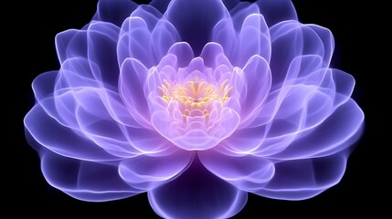 Glowing Purple Abstract Flower Digital Art