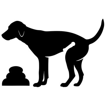 black dog pooping silhouette clip art preview
