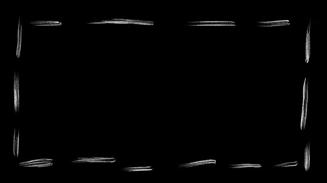 Animated freehand pencil frame, dynamic black-and-white looping chalkboard background, funny title background, 4k