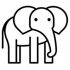 Cute Elephant Outline Graphic Vector Illustration For Childrens Books And Creative Design Projects Depicting Wildlife