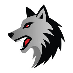 wolf animal head logo vector art illustration 