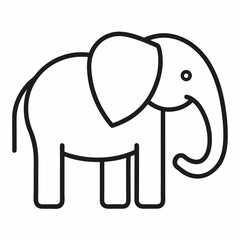 Minimalist Elephant Outline Icon Simple Animal Design Vector Illustration Graphic Artwork Depicting Wildlife Conservation And Cute Cartoon Element