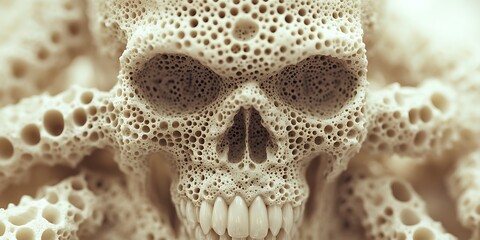 Detailed Skull, Close-Up, Abstract Art