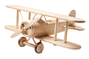 Handcrafted Wooden Toy Biplane