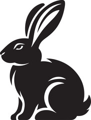 black rabbit vector illustration